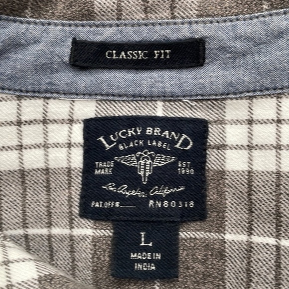 Lucky Brand | Grey Checkered Flannel Shirt - Picture 3 of 4